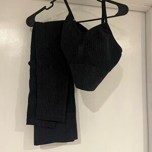 Black Women's Ribbed Set